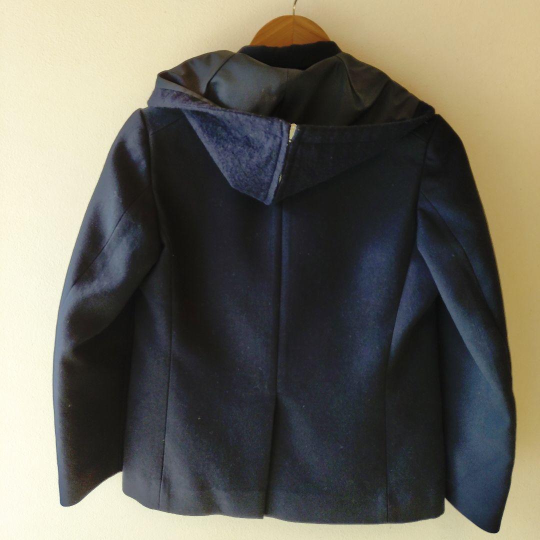 トリココムデギャルソン　ネイビー フード付き テーラードジャケット