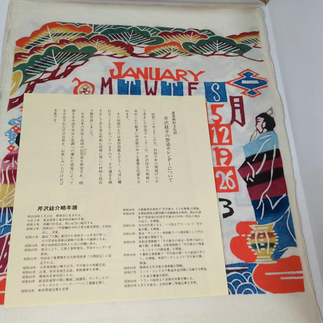 芹沢銈介型染カレンダー２０１３年版、12枚それぞれ童話の型染です。貴重珍品！