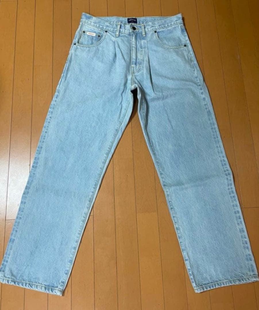 定価36,300円 NOAH Pleated Jeans w32 アイスブルー