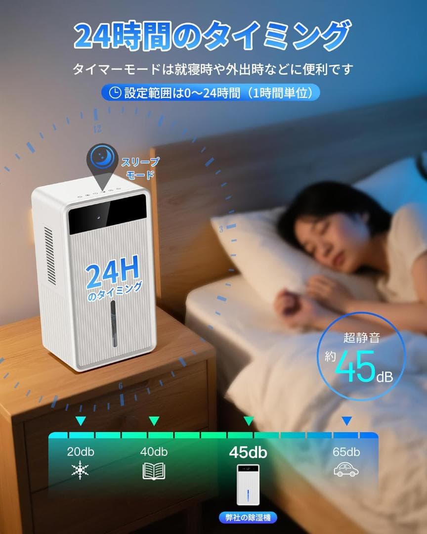 除湿機 3L大容量タンク 1L/日 2025最新 デュアル冷却プレート 強力除湿