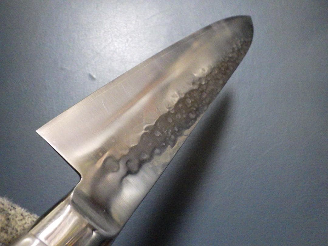 k*n様 刀舟作/槌目鍛造★SS超鋼・牛刀ナイフ包丁★両刃刃付け済み★