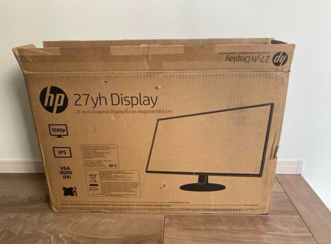 【中古】モニター　HPヒューレッドパッカード　箱つき　27yh PC IPS