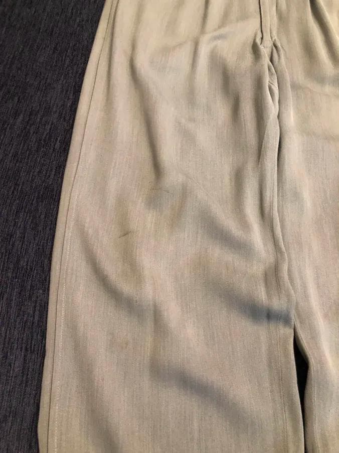 L 40s 50sレーヨン 淡緑 グリーン ギャバ ヴィンテージ スラックス