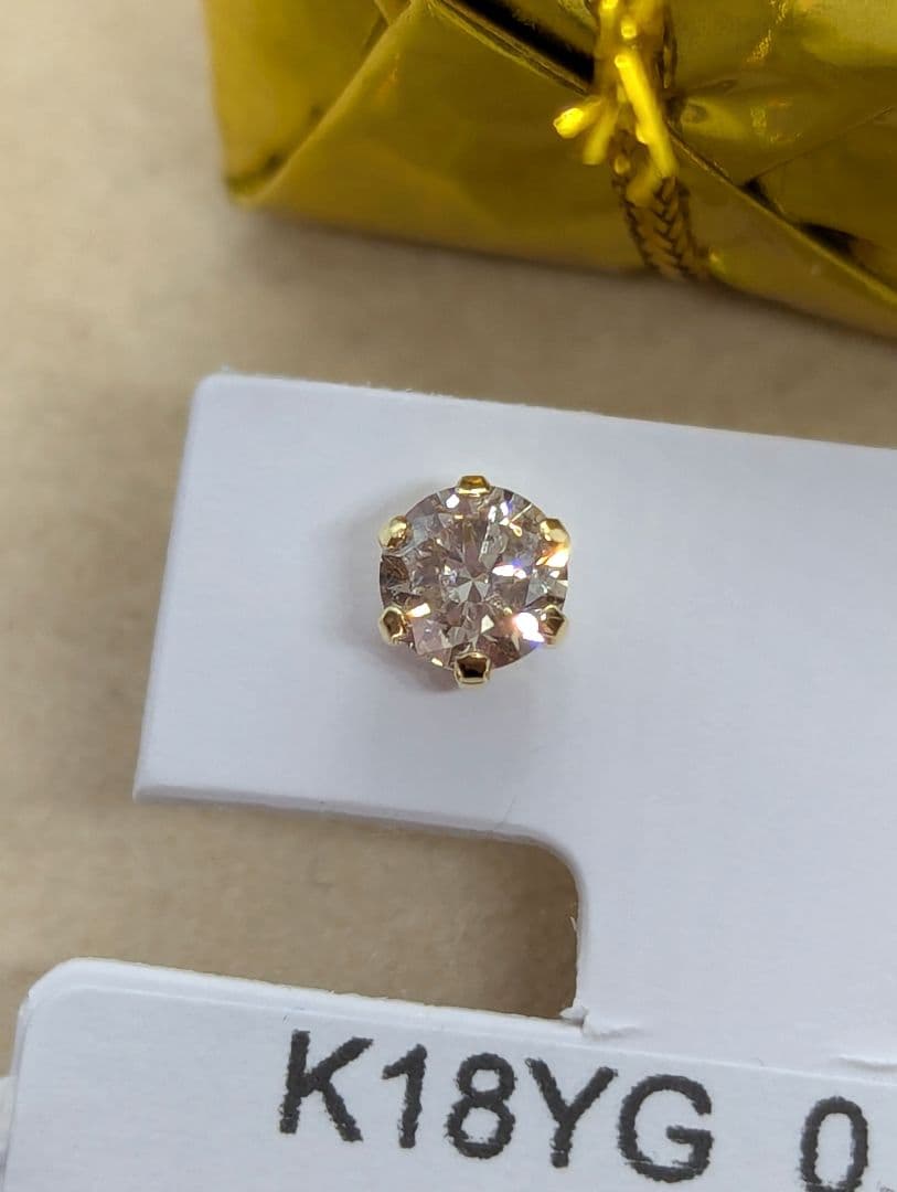 限定Sale！K18YG ♢片耳用♢天然 ダイヤモンドピアス