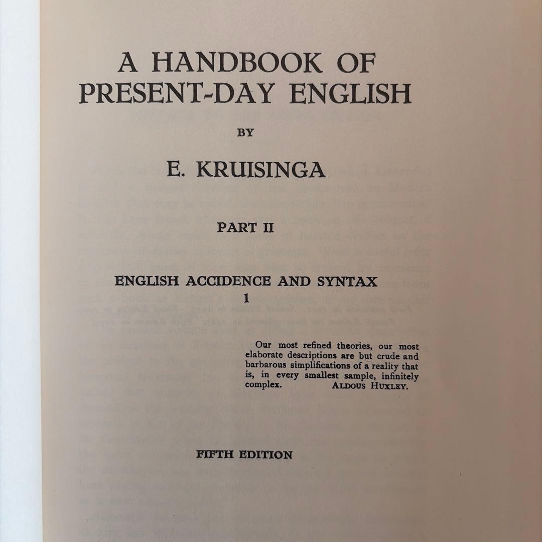 洋書 A HANDBOOK OF PRESENT-DAY ENGLISH