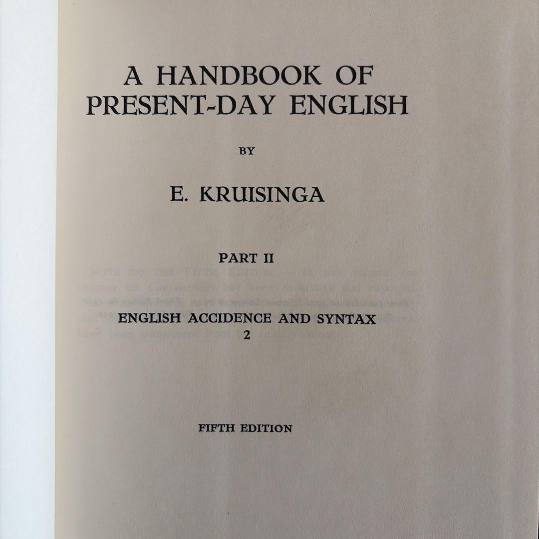 洋書 A HANDBOOK OF PRESENT-DAY ENGLISH