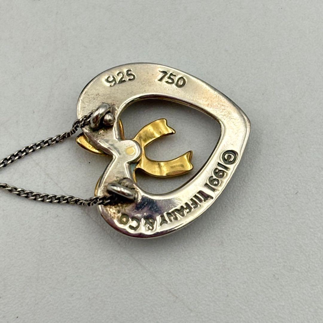 ティファニー ハートリボンネックレス 925 K18 1019-S7112s