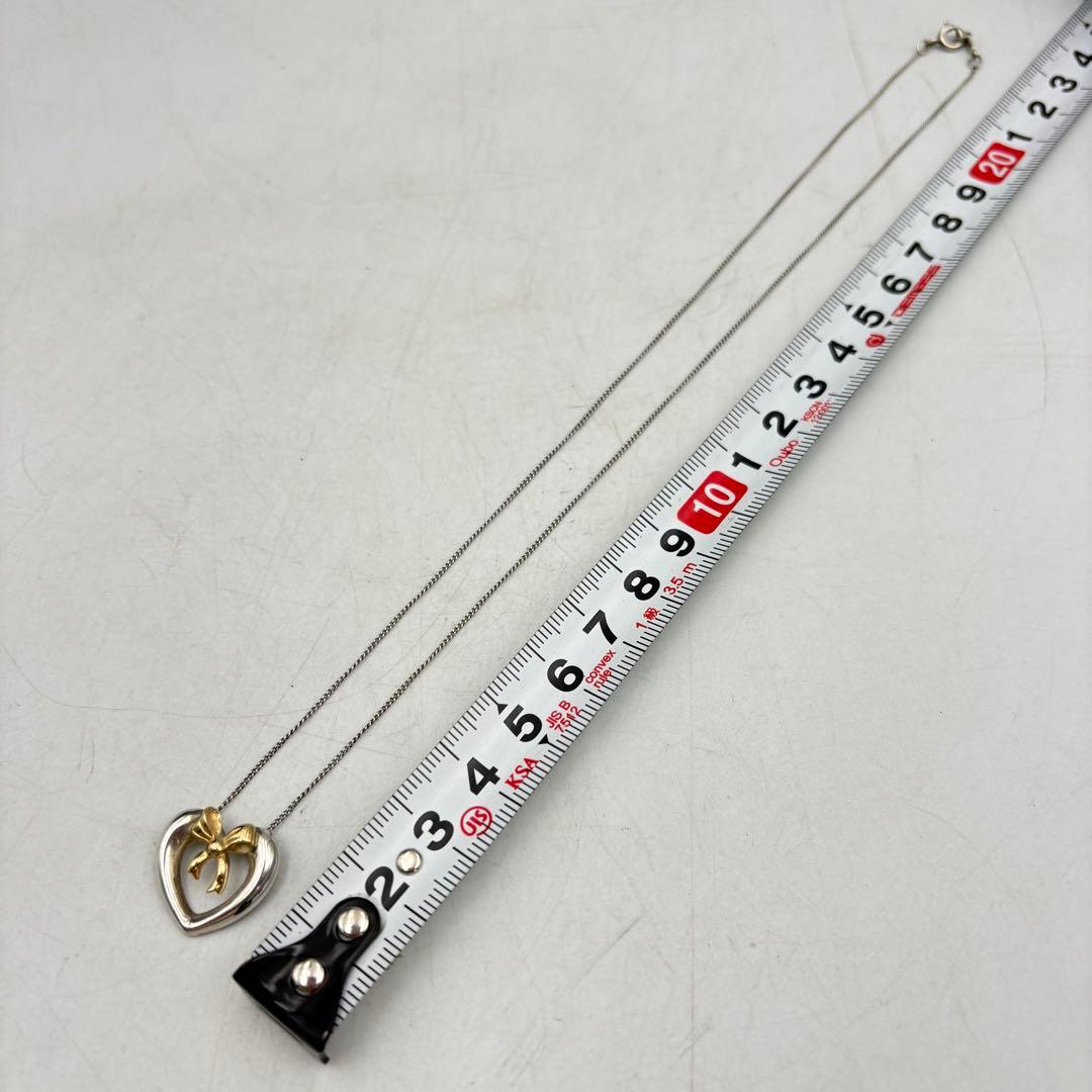 ティファニー ハートリボンネックレス 925 K18 1019-S7112s