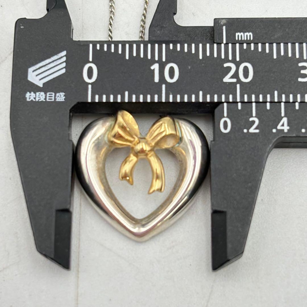 ティファニー ハートリボンネックレス 925 K18 1019-S7112s
