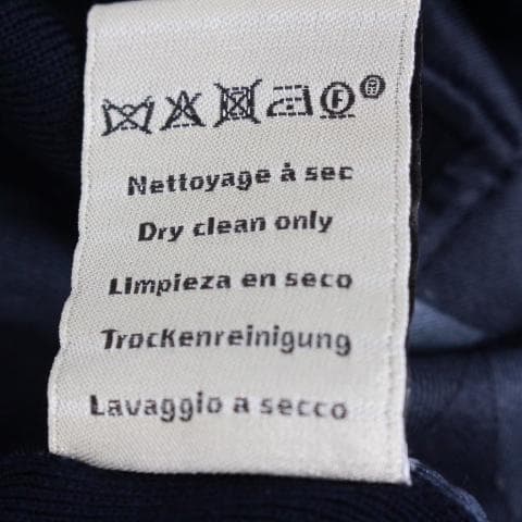 ◇美品 HERMES クルーネックニット 薄手 ネイビー S ウール＆シルク