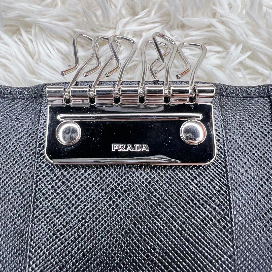 【美品】 PRADA 6連キーケース サフィアーノ レザー 三角ロゴ