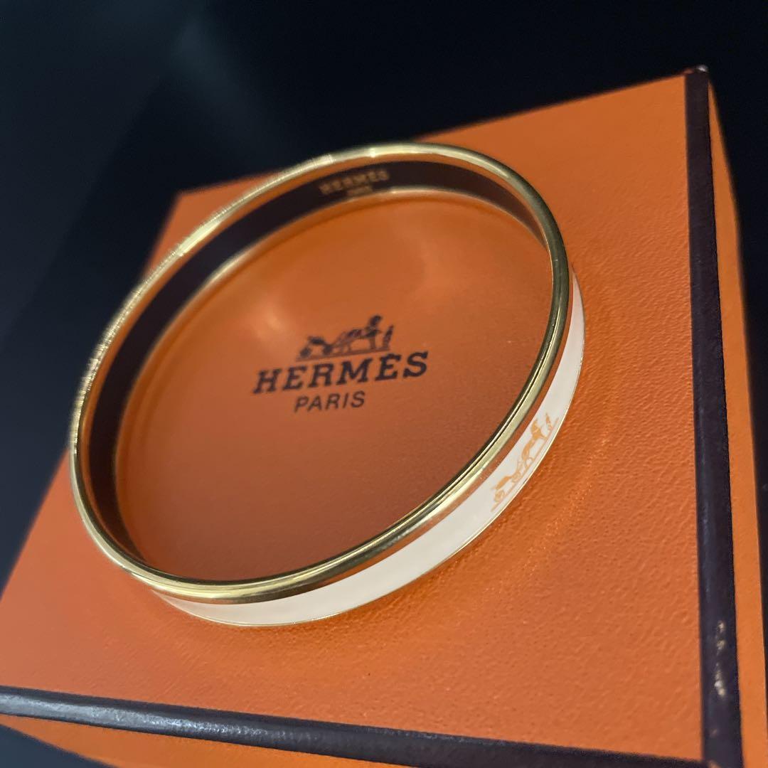 鑑定済み　エルメス バングル エマイユMM 腕輪 ブレスレット　七宝焼き　馬車