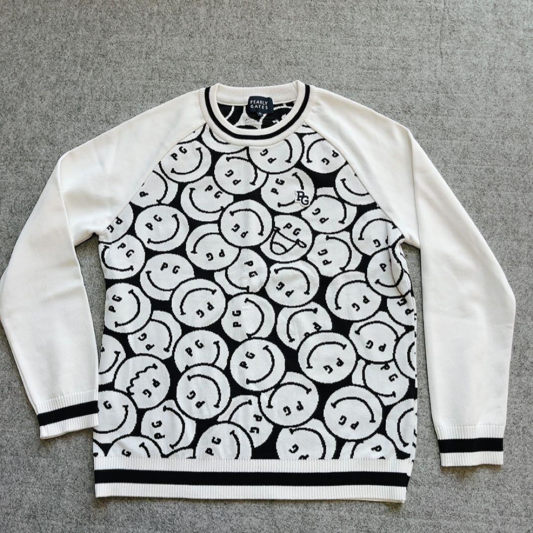 パーリーゲイツ　ニュースペーパー柄　スマイル　セットアップ スカート　バイザー