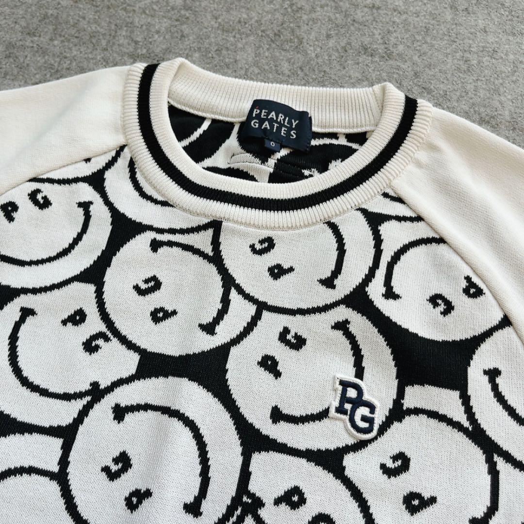 パーリーゲイツ　ニュースペーパー柄　スマイル　セットアップ スカート　バイザー