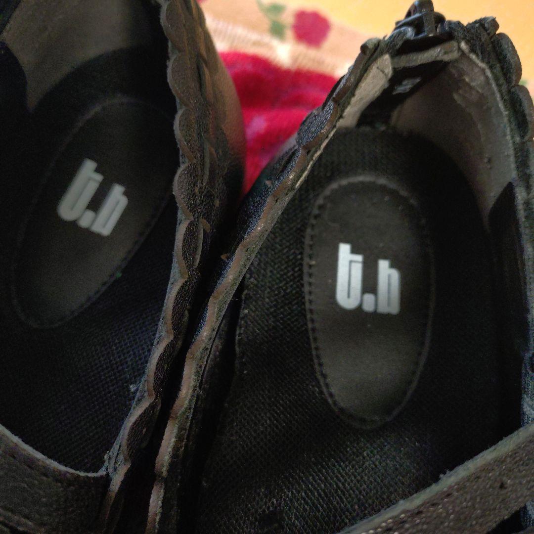 センソユニコtb　ブラックフラットシューズ ストラップ付き