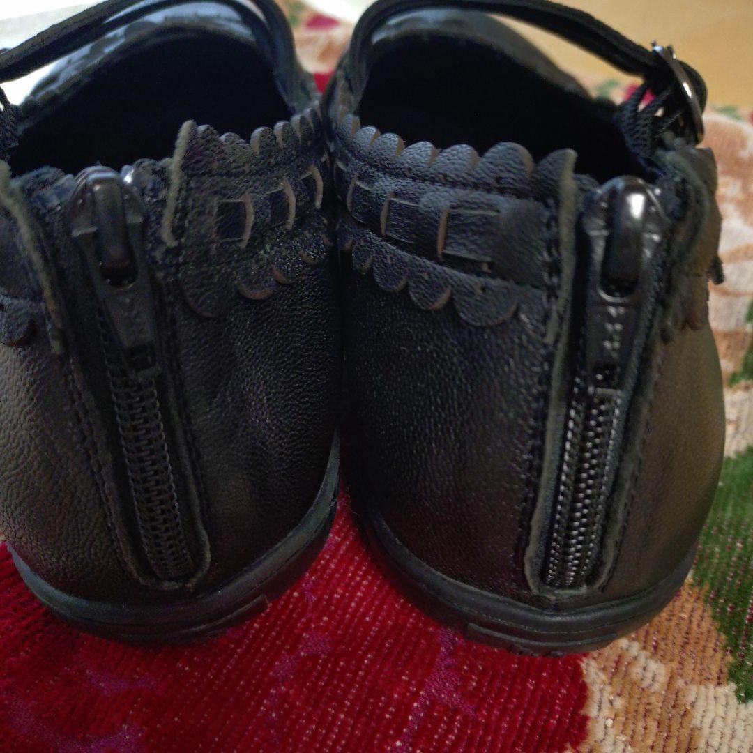 センソユニコtb　ブラックフラットシューズ ストラップ付き