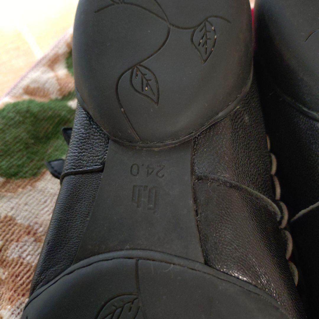 センソユニコtb　ブラックフラットシューズ ストラップ付き