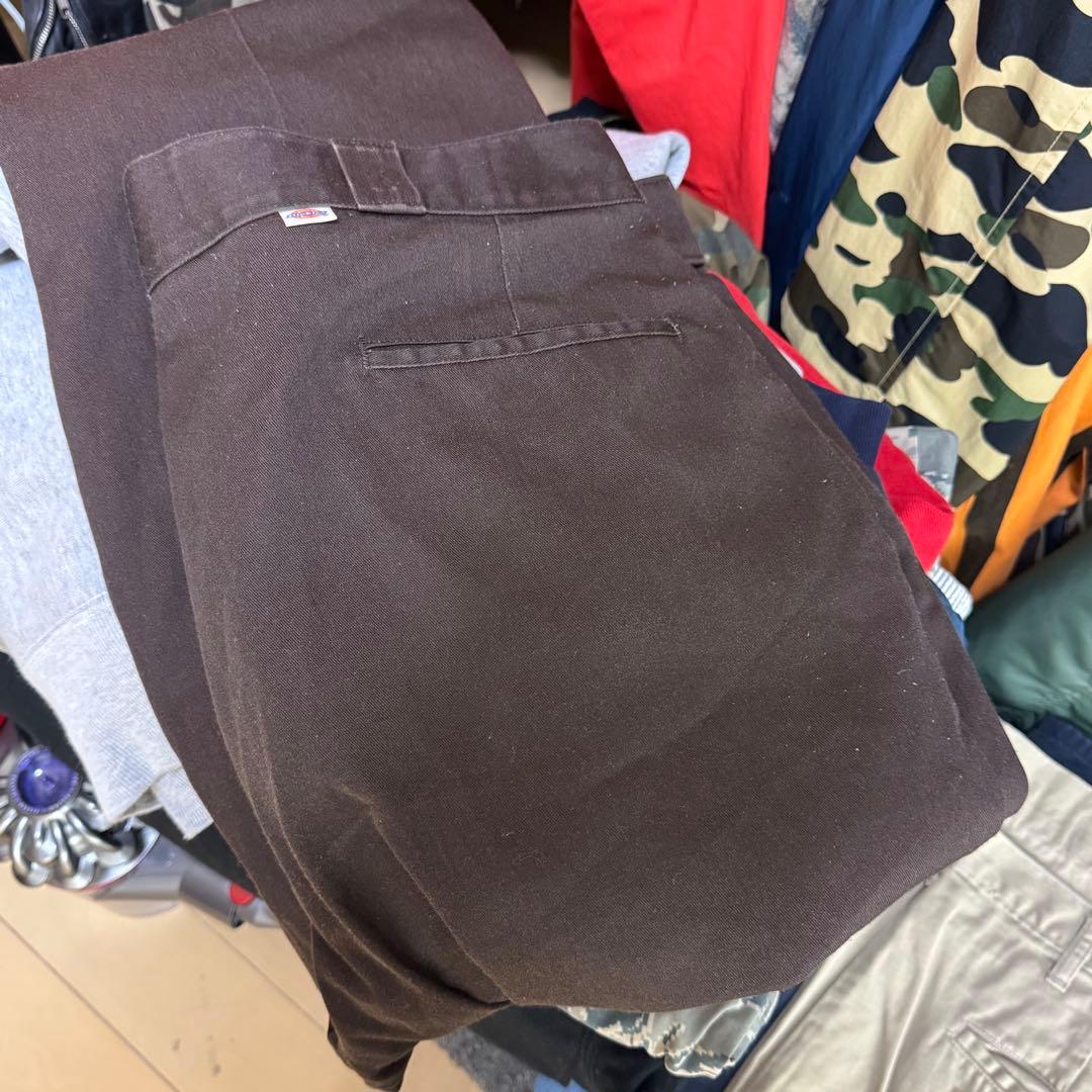 dickies チビタグ　USA製　874 ダークブラウン　W42 L29