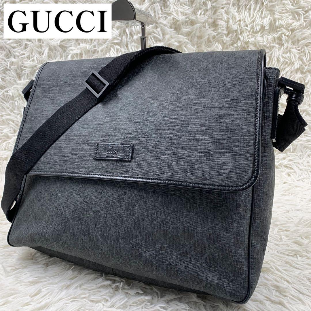 【✨極美品✨】グッチ メッセンジャーバッグ GGスプリーム ブラック 付属品完備