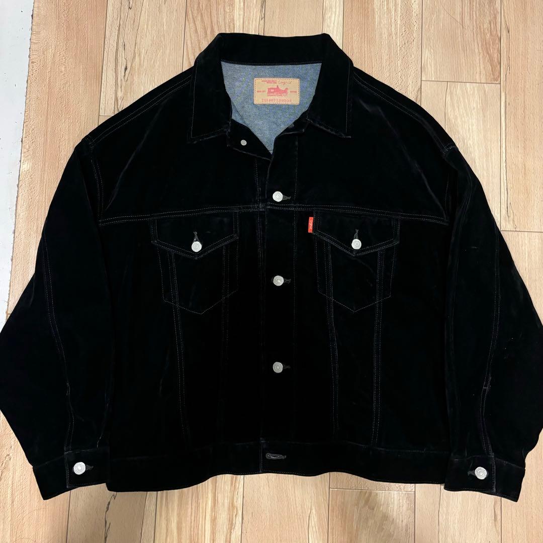 Ungrid フロッキー起毛デニムジャケット 黒