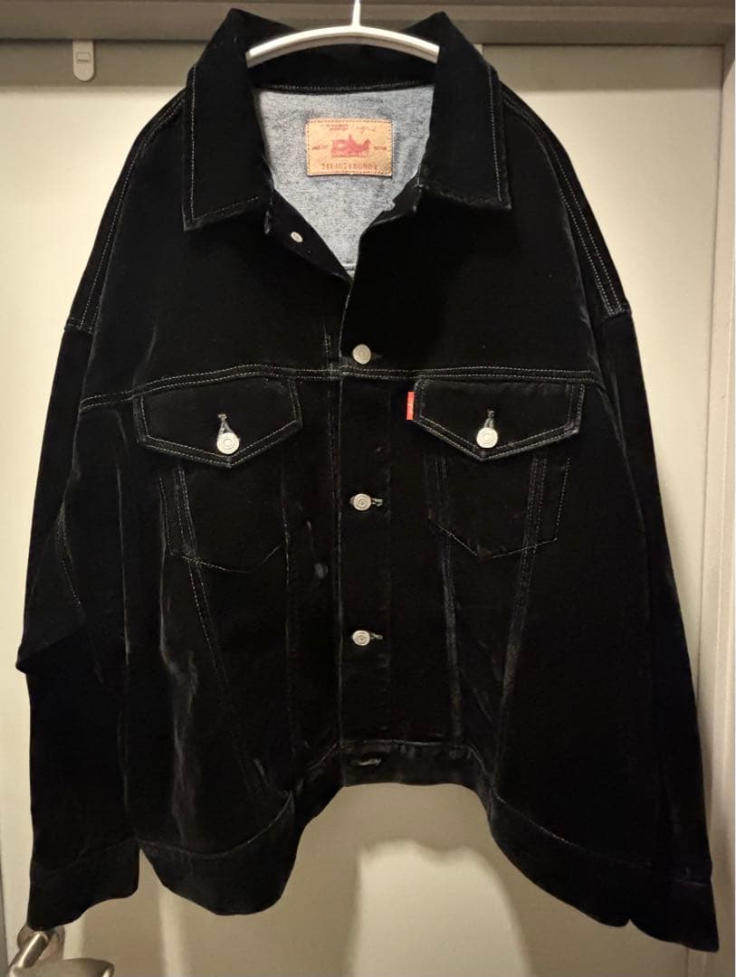 Ungrid フロッキー起毛デニムジャケット 黒