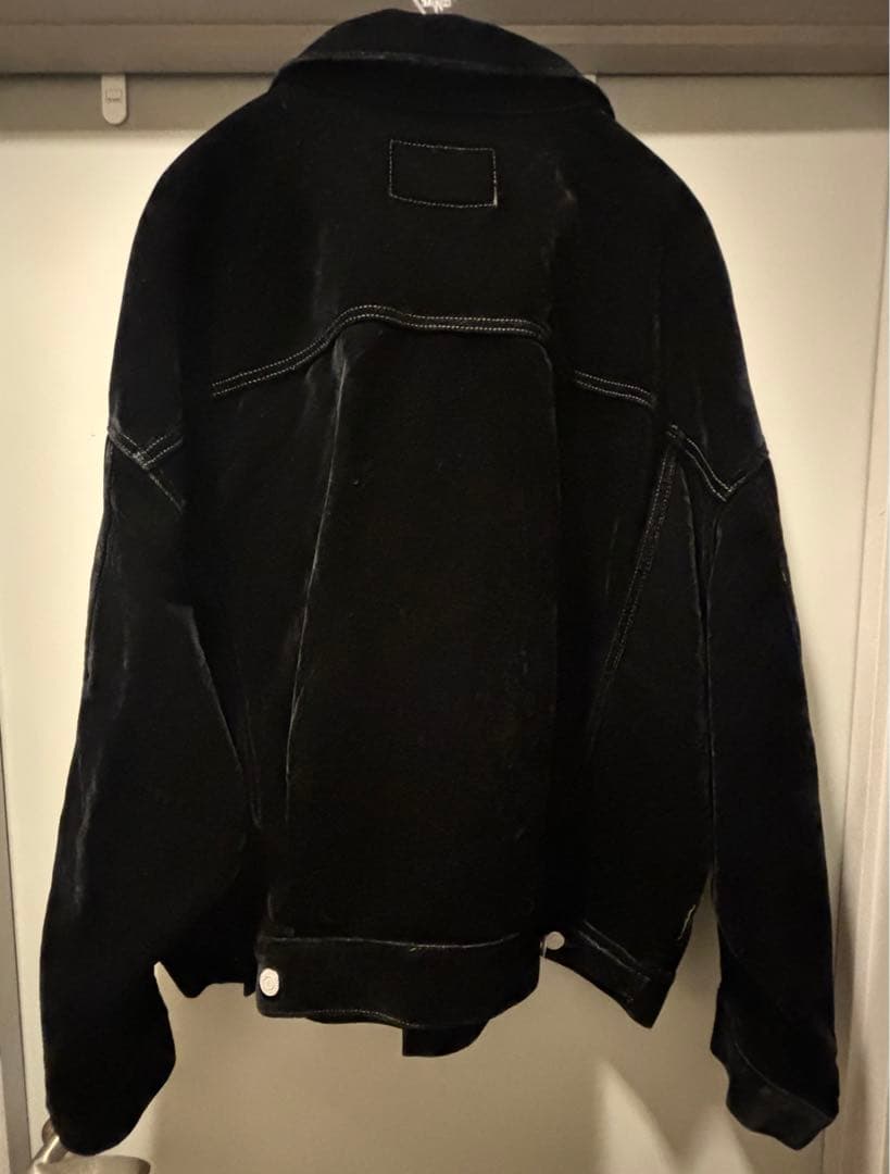 Ungrid フロッキー起毛デニムジャケット 黒