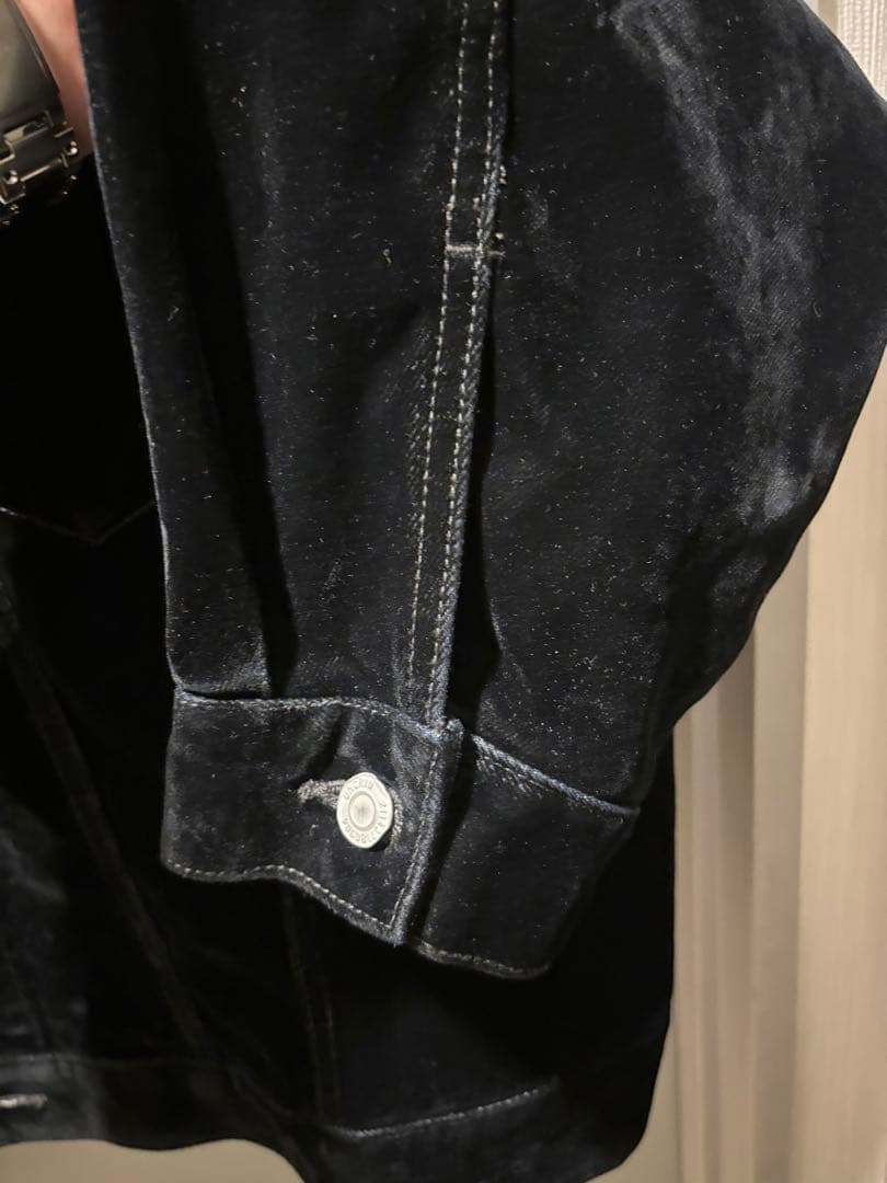 Ungrid フロッキー起毛デニムジャケット 黒