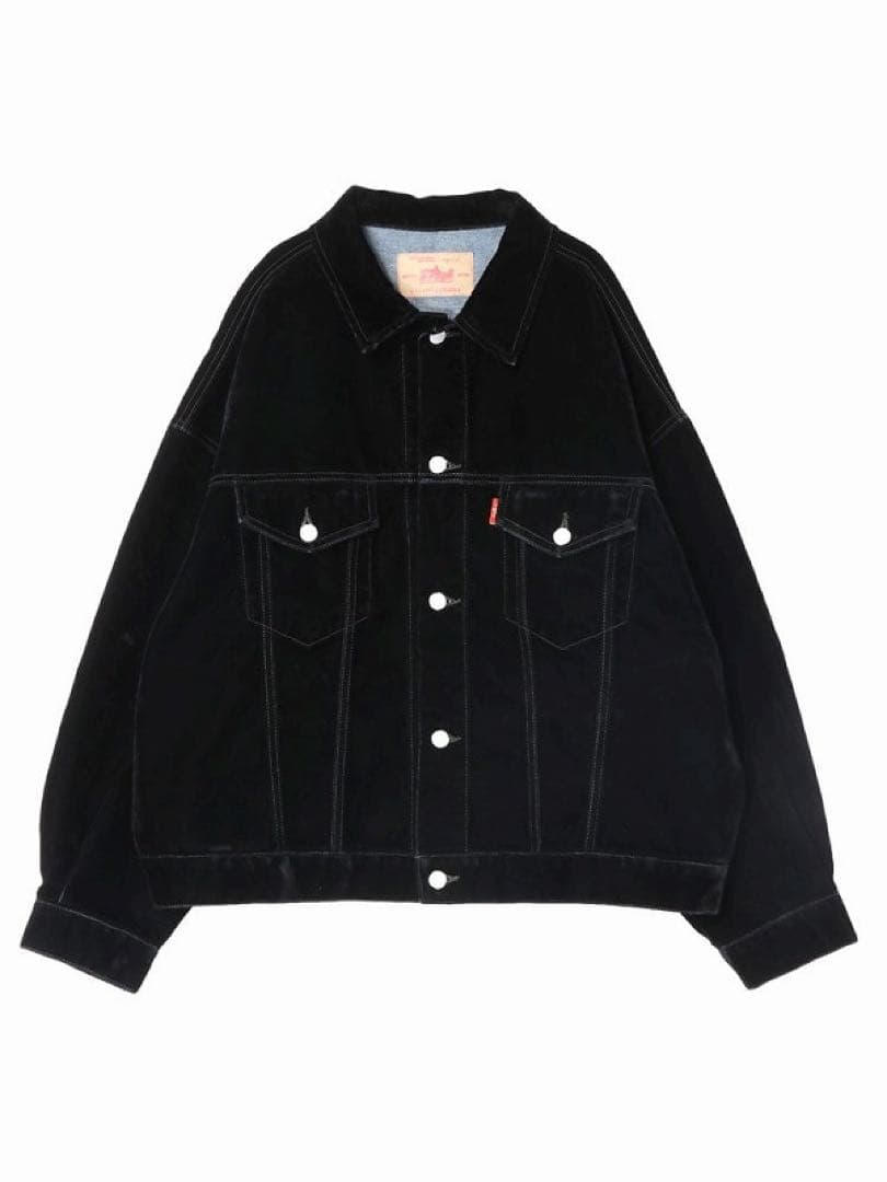 Ungrid フロッキー起毛デニムジャケット 黒