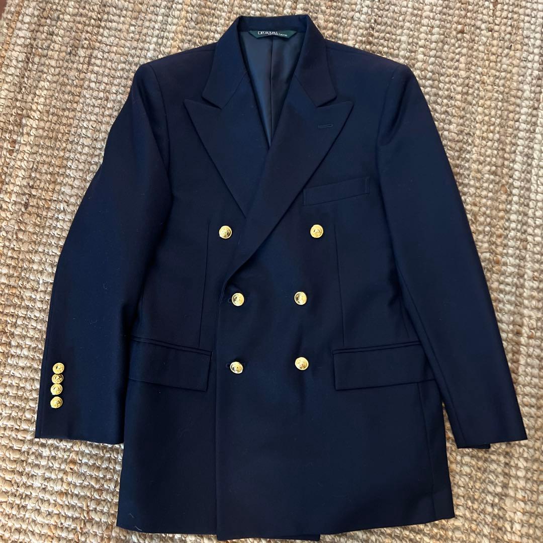 RalphLauren長袖シャツ L紺ブレザーダブル　ジャケット➕シャツセット