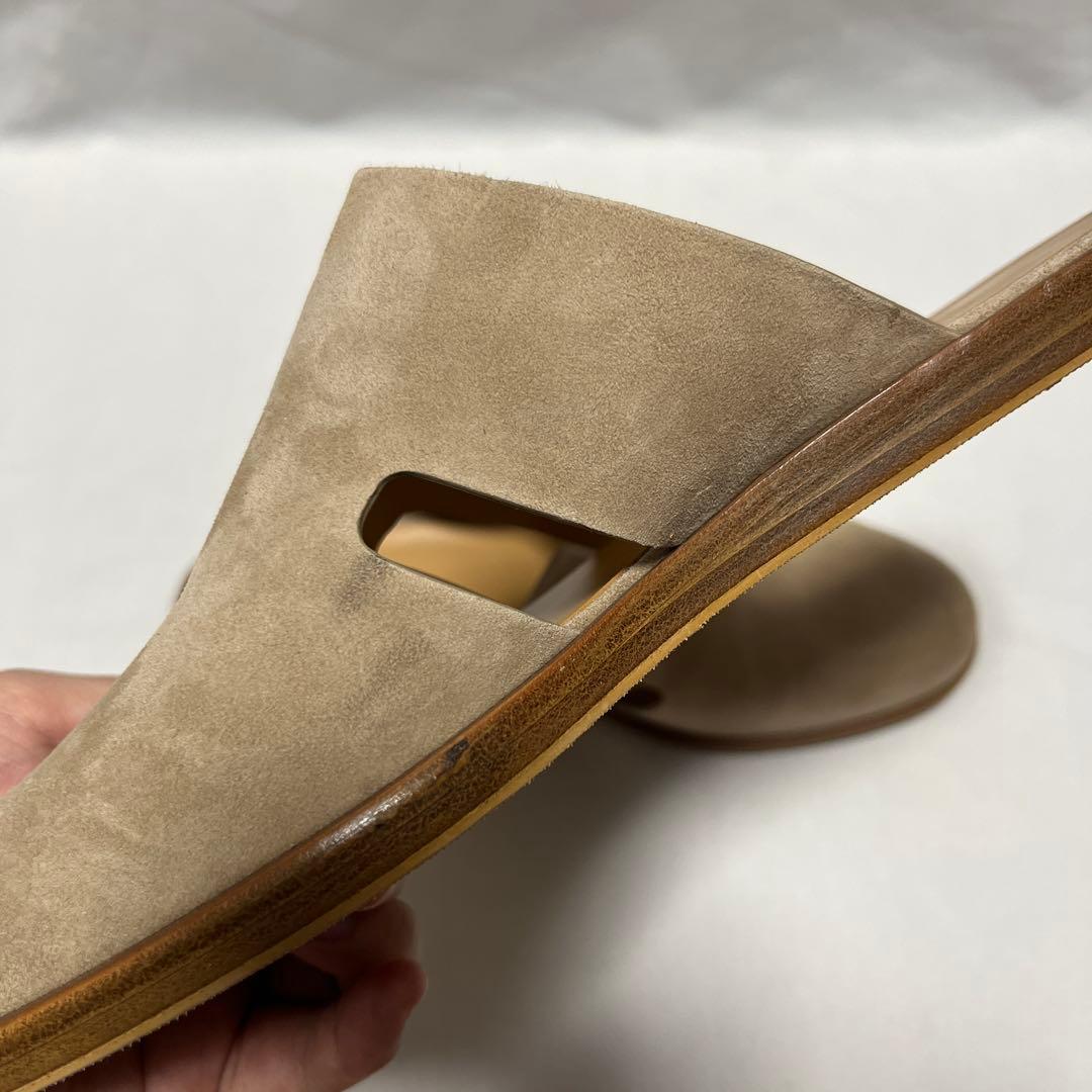 HERMES エルメス　スエード　レザー　サンダル　フラット　ベージュ