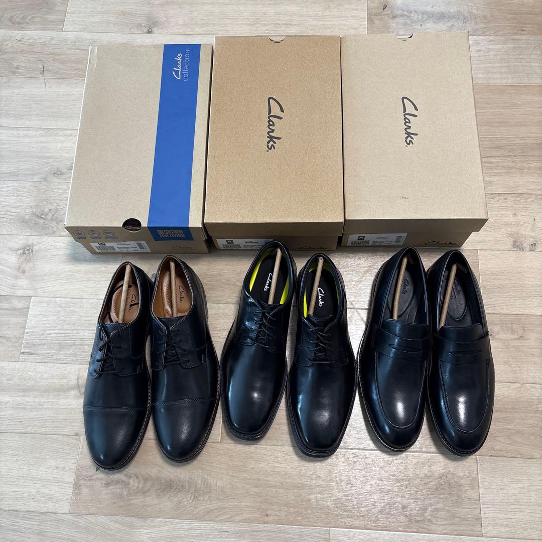 クラークス　Clarks ビジネスシューズ　3足セット　ブラック　28cm