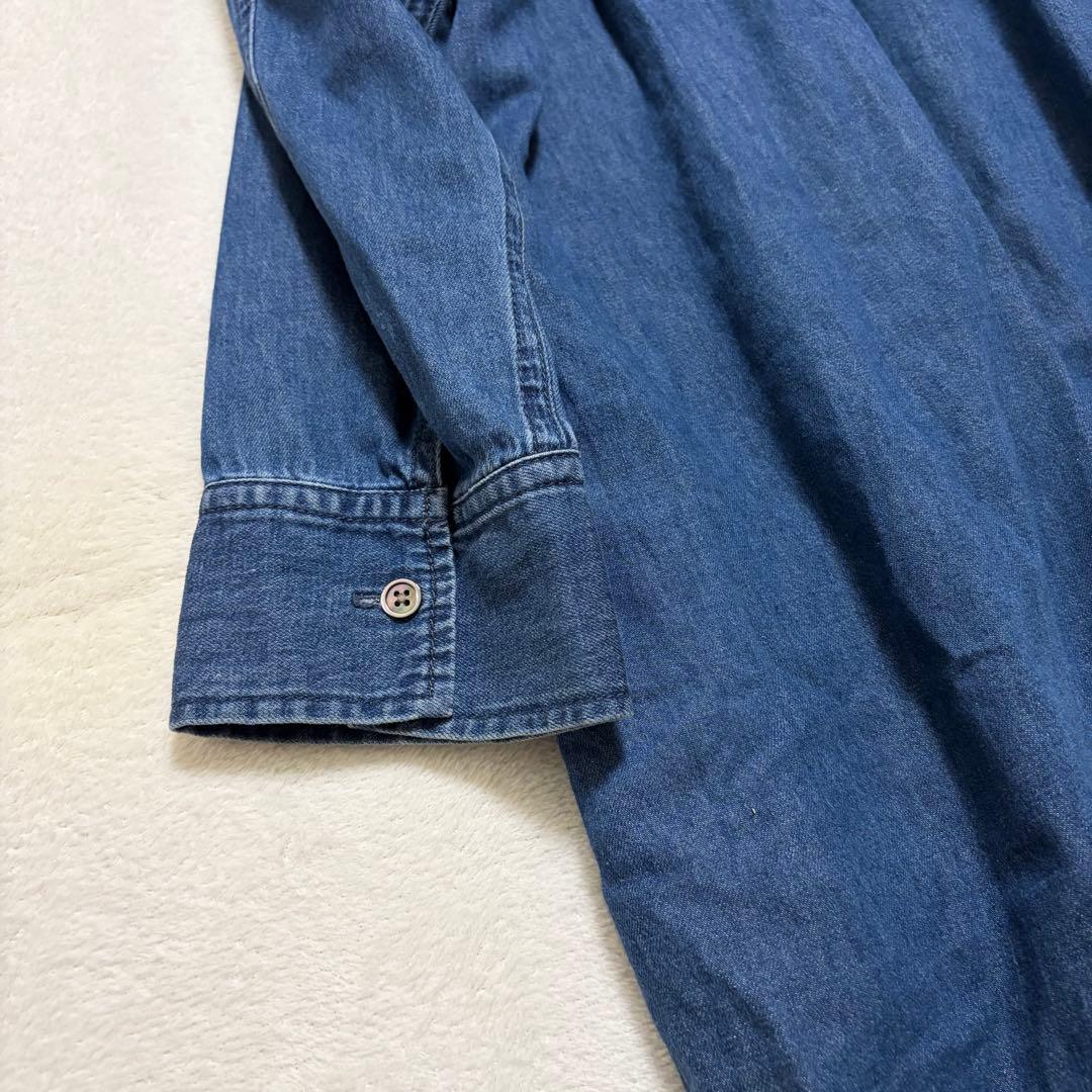 23区DENIM ライトダンガリー シャツワンピース デニム 大きいサイズ 48