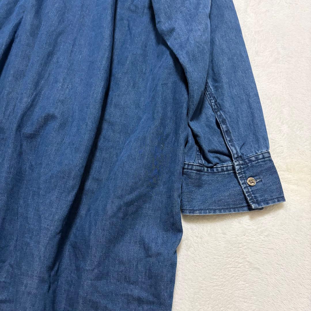 23区DENIM ライトダンガリー シャツワンピース デニム 大きいサイズ 48