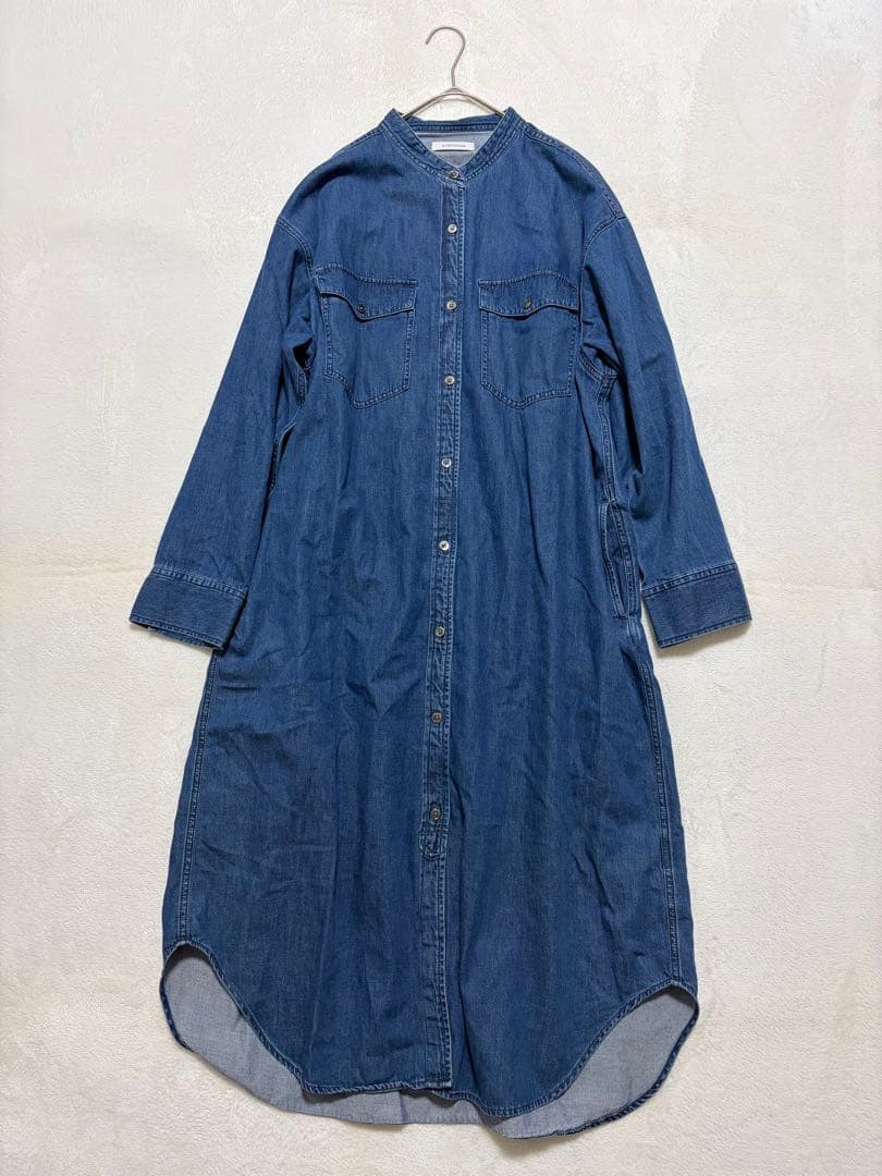 23区DENIM ライトダンガリー シャツワンピース デニム 大きいサイズ 48