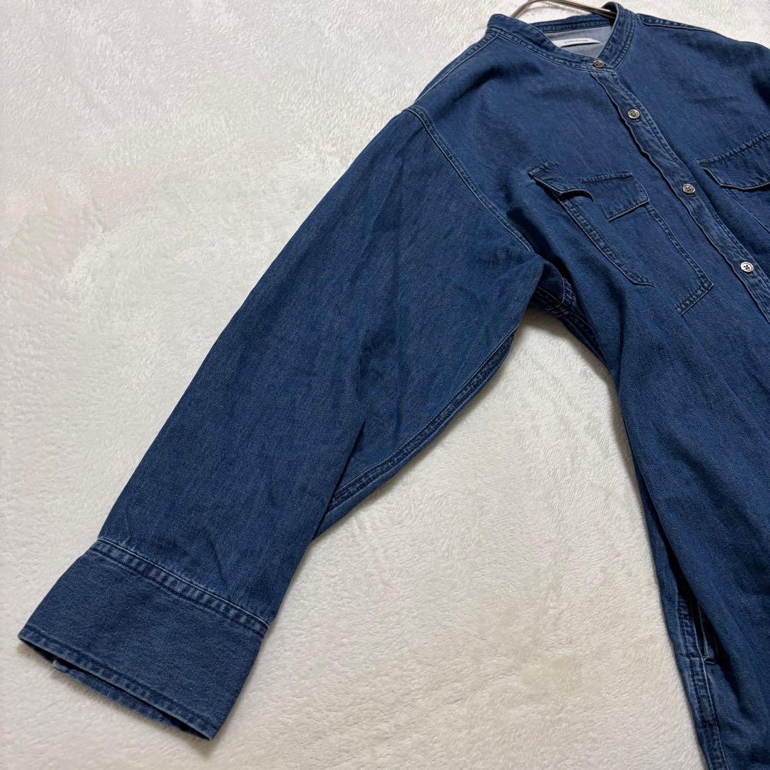 23区DENIM ライトダンガリー シャツワンピース デニム 大きいサイズ 48
