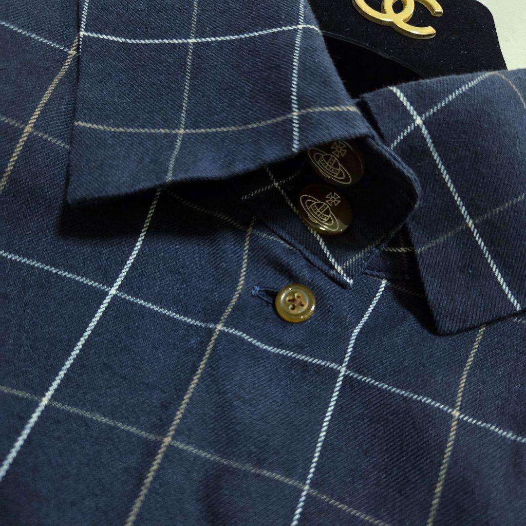 yukiさまꕤ︎︎ シャツワンピース チェック オーブ 刺繍 Aライン