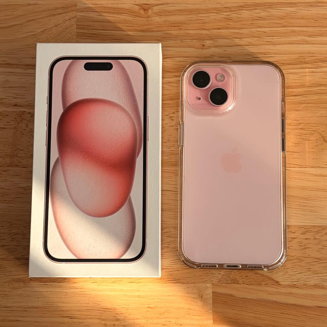 Apple iPhone 15 ピンク 256GB 本体 クリアケース付き