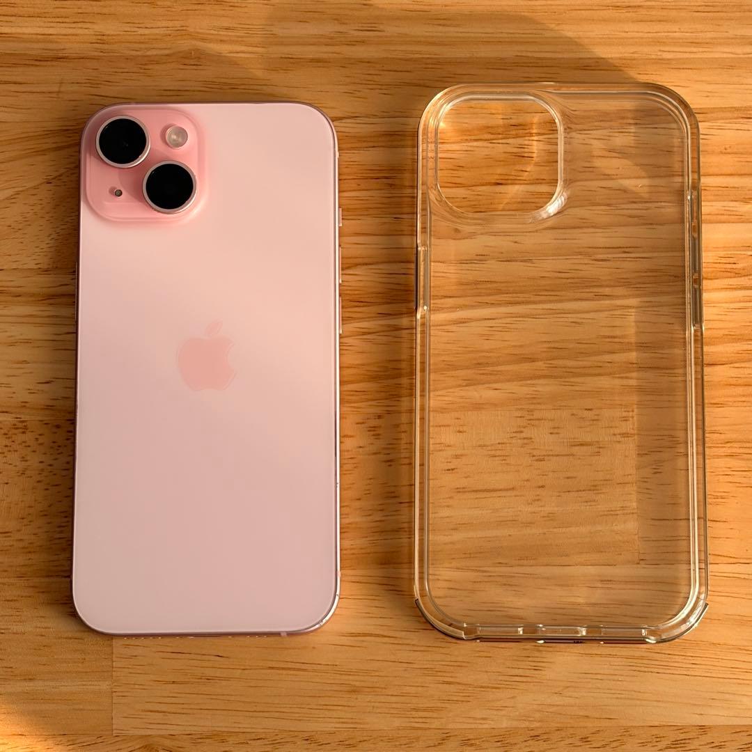 Apple iPhone 15 ピンク 256GB 本体 クリアケース付き