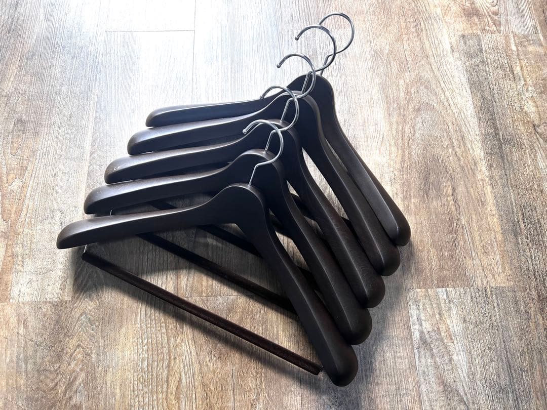 中田ハンガー 5本セット SET-01 スモークブラウン【中田工芸製】