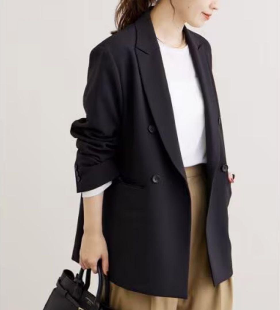 【未使用級】ジャーナルスタンダード ダブルテーラードジャケット ストレッチ 黒