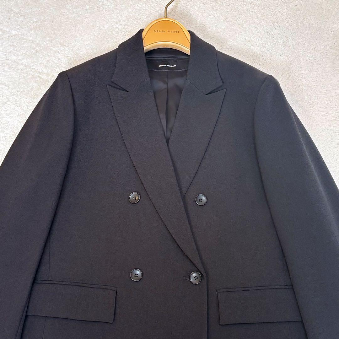 【未使用級】ジャーナルスタンダード ダブルテーラードジャケット ストレッチ 黒