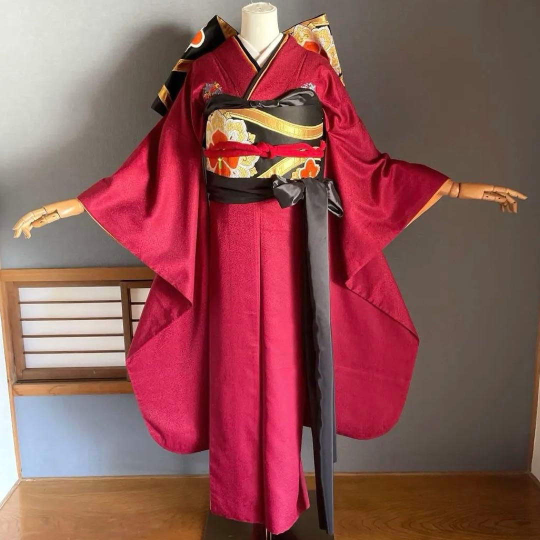 振袖フルセット　高身長　手染め無地　成人式振袖　振袖　裄丈70 ➕サイズ