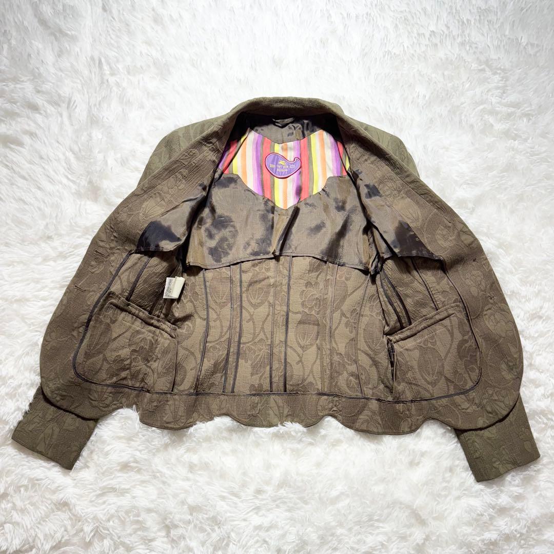 チェコETRO エトロ ペイズリー シルク混 テーラード ジャケット 花柄