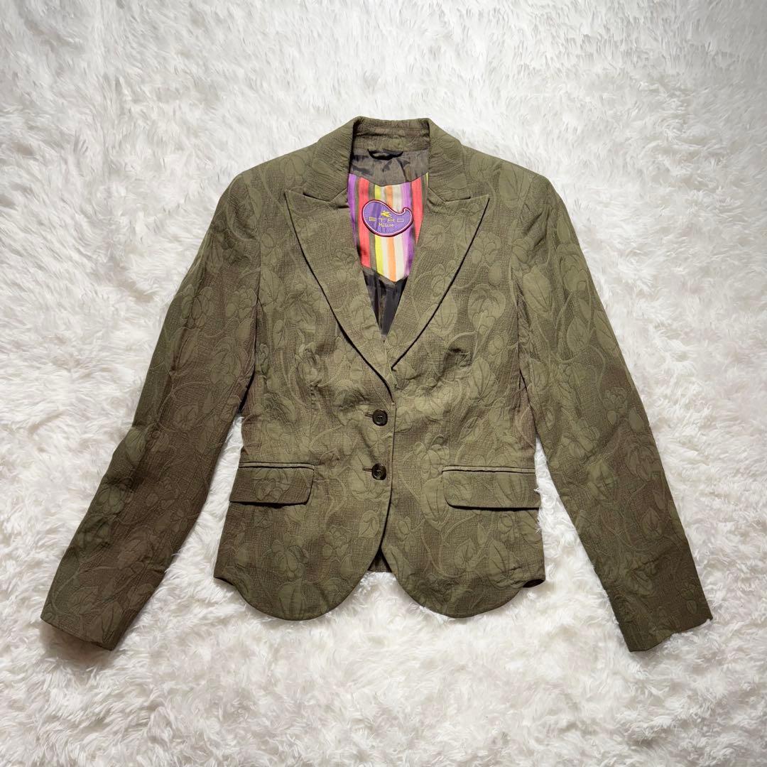 チェコETRO エトロ ペイズリー シルク混 テーラード ジャケット 花柄