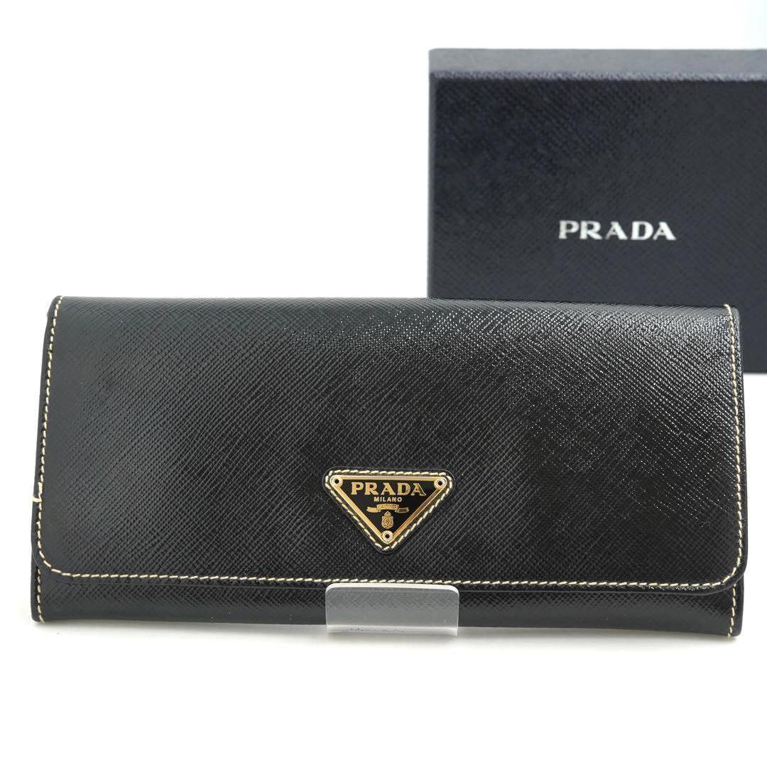 ✨新品未使用✨　PRADA 長財布　三角プレート　エナメル　サフィアーノ