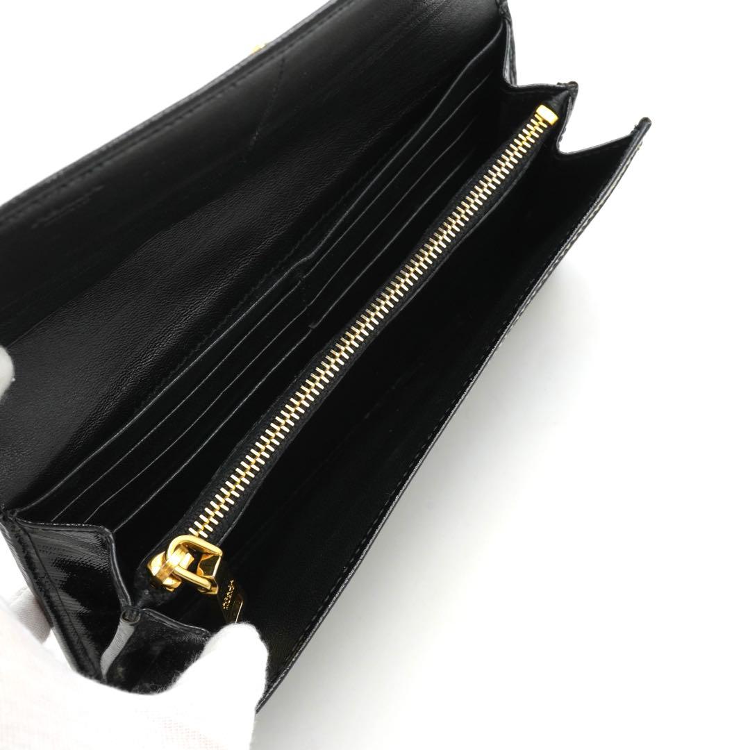 ✨新品未使用✨　PRADA 長財布　三角プレート　エナメル　サフィアーノ