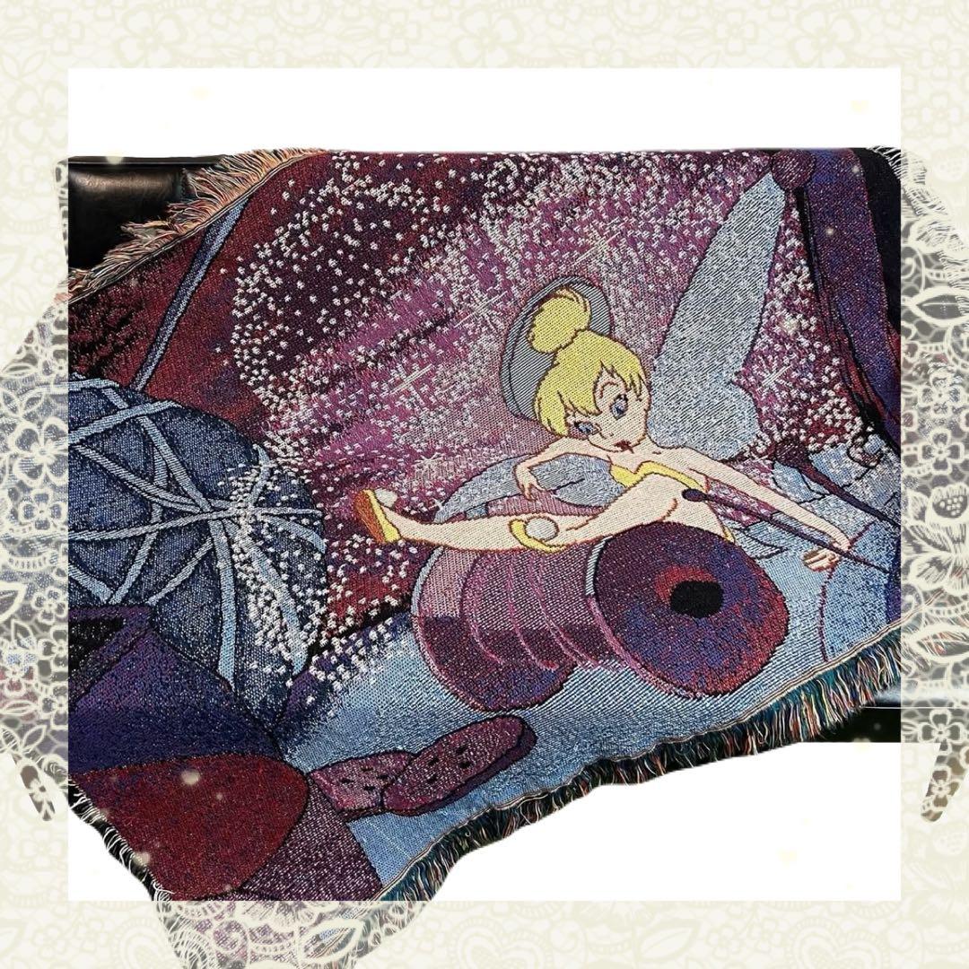 ディズニー　ピーターパン　ティンカーベル　ラグ　ソファーカバー 118×152