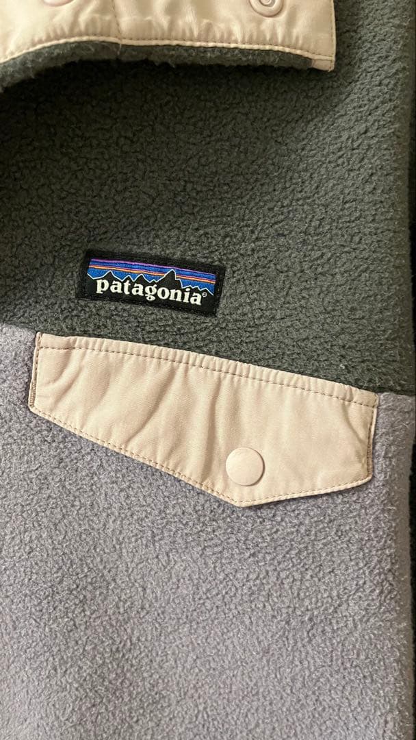 18年製 patagonia シンチラスナップT グレー/ピンク/パープル M