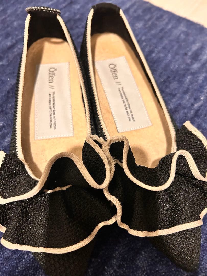 Offen オッフェンフリル付きフラットシューズ37