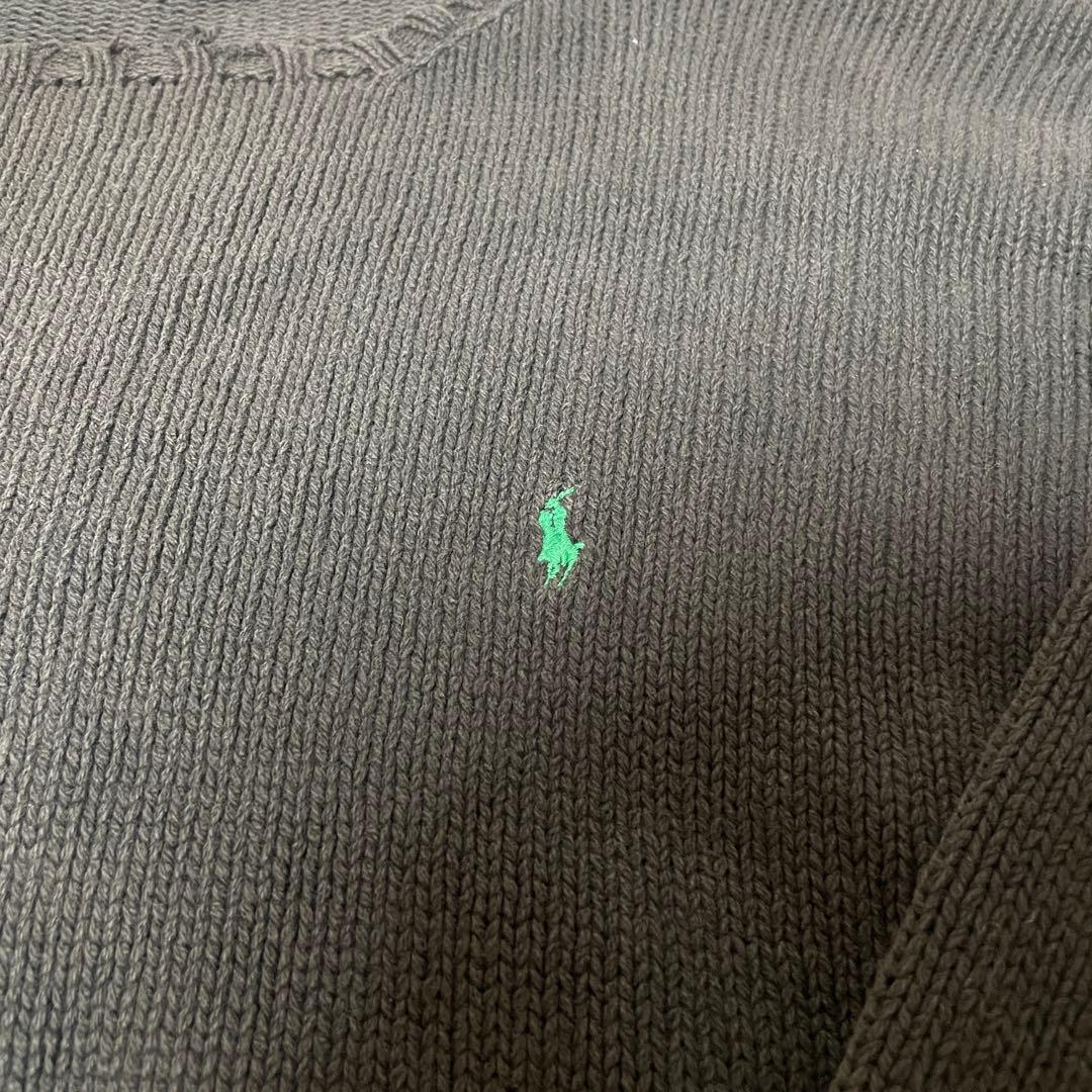 90s ラルフローレン ニット セーター クルーネック コットン ブラック　L